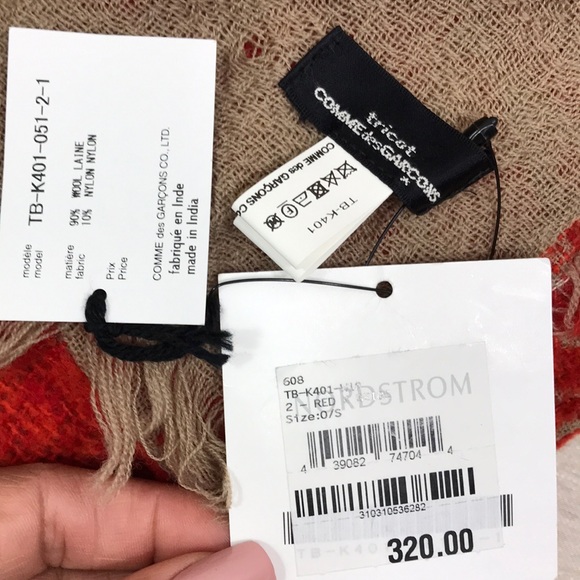 COMME des GARÇONS Rose Jacquard Wool Blend Scarf - Picture 5 of 8